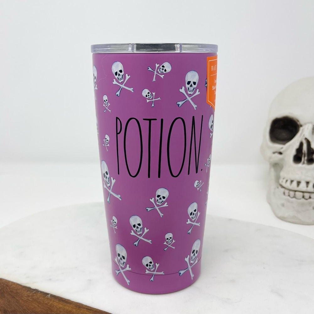 Rae Dunn Potion Skull and Crossbones Tumbler 17oz Stainless Steel Insula…